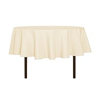 sancua Round Tablecloth - 60 Inch - Water Resistant Spill Proof Washable Polyester Table Cloth Decorative Fabric Table Cover for Dining Table, Buffet Parties and Camping, Beige