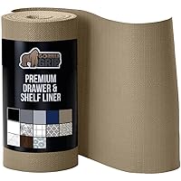Gorilla Grip Drawer and Shelf Liner for Cabinet, Slip Resistant Non Adhesive Protection for Kitchen, BPA Free Smooth Surface Plastic Liners for Cabinets, Bathroom Cupboard Drawers, 24x20, Beige