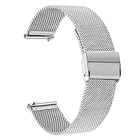Straight Universal Stainless Steel Mesh Milan Watch Band Quick Release Adjustable Duty End Bracelet Watch Strap14/16/18/20/22/24mm