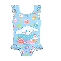 Girls Cartoon Swimsuits Teens Girl Bathing Suit with Cap