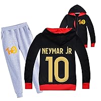 Child Soccer Stars Graphic Clothes Outfits Neymar JR Jackets and Sweatpants Set Lightweight Active Tracksuits for Boys