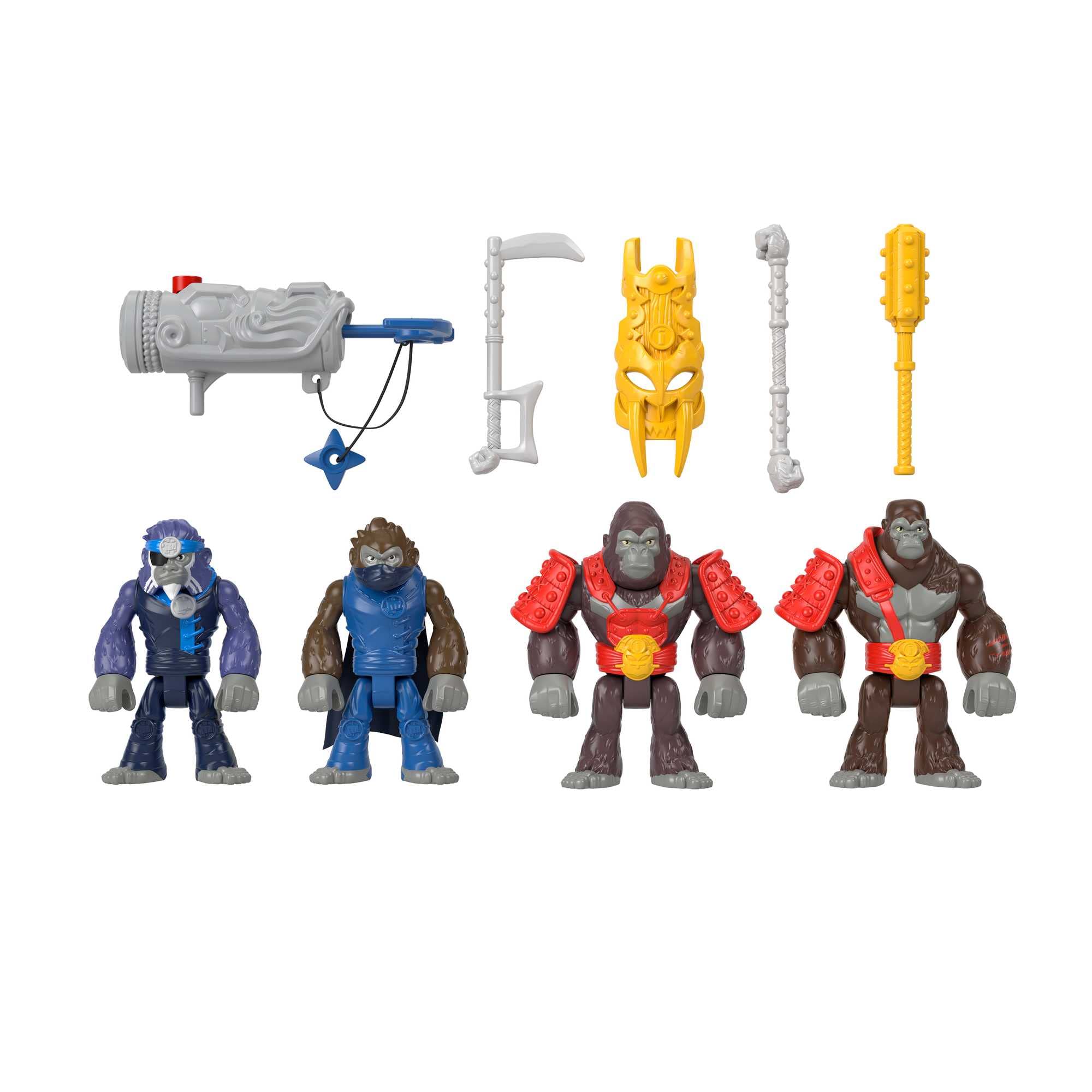 Imaginext Preschool Toys Boss Level Army Pack 9-Piece Monkey & Gorilla Figure Set for Pretend Play Ages 3+ Years
