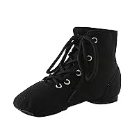 Little Girls High Top Dance Shoes Solid Lace up Warm Ballet Performance Shoes Indoor Yoga Dance Wide Shoes