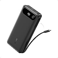Anker Power Bank, 20,000mAh Portable Charger with Built-in USB-C Cable, 87W Max Fast Charging Battery Pack, 2 USB-C and 1 USB-A, for MacBook, iPhone 15 Series, Samsung, Switch, and More