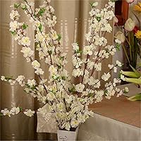 5Pcs Spring Peach Blossom Cherry Plum Bouquet Branch Silk Flower,Artificial Flowers Fake Flower for Wedding Home Office Party Hotel Yard Decoration