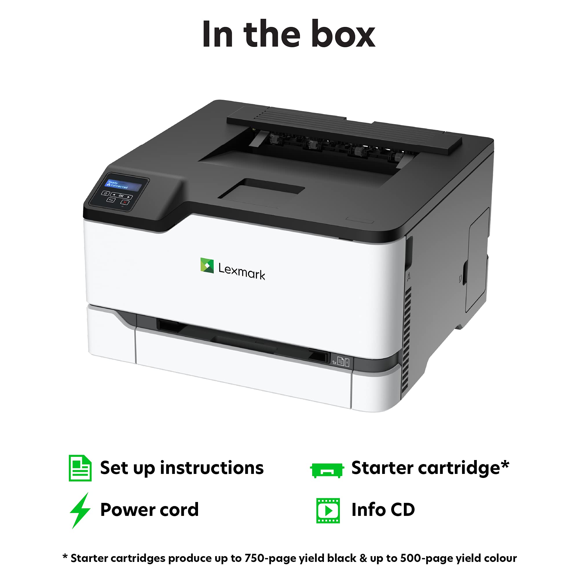 Lexmark C3326dw Color Laser Printer with Ethernet, Mobile-Friendly, Wireless Office Printer with Automatic Two-Sided Printing (3-Series)