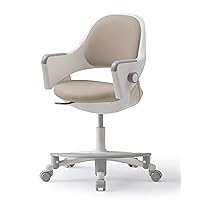 SIDIZ Ringo Kids Desk Chair : Ergonomic Kids Chair with Footrest, 4-Step Growing Function, Adjustable Seat Height, Sit-Locking Casters, Swivel Type Kids Chair (Soy Milk Beige Chair)