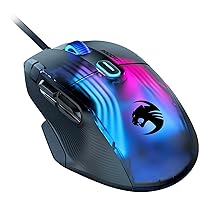 ROCCAT Kone XP PC Gaming Mouse with 3D AIMO RGB Lighting, 19K DPI Optical Sensor, 4D Krystal Scroll Wheel, Multi-Button Design, Wired Computer Mouse – Black