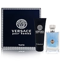 Versace Pour Homme Men Gift Set (Eau De Toilette Spray, Hair and Body Shampoo)