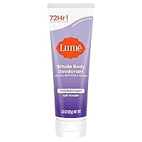 Whole Body Deodorant - Invisible Cream Tube - 72 Hour Odor Control - Aluminum Free, Baking Soda Free, Skin Safe - 3.0 ounce (Soft Powder)