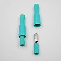 Female and Male Insulated Electric Connector Crimp Bullet Terminal for 22~16 AWG Audio Wiring (Color : Green)