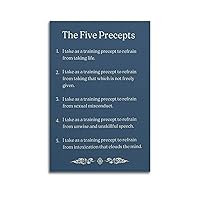 Generic The Five Precepts Poster Buddhist Posters Religious Poster（1） Poster Album Cover Posters for Bedroom Wall Art Canvas Posters Music Album Cover Poster 24x36inch(60x90cm) Unframe-style