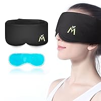 Mavogel Eye Mask for Sleeping - Weighted Sleep Mask with Cooling Gel Pad, Cooling Eye Mask for Puffiness, Dry Eyes, Migraine Headaches, Light Blocking Sleep Mask Cold Compress, Gifts for Women Men
