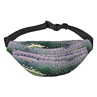 lavender and daisy Adjustable Belt Hip Bum Bag Fashion Water Resistant Hiking Waist Bag for Traveling Casual Running Hiking Cycling