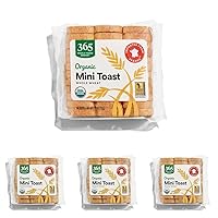 365 by Whole Foods Market, Toasts Mini Whole Wheat Organic, 2.8 Ounce (Pack of 4)