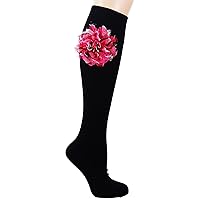 Flower Embellishment Compression Socks