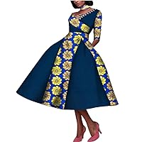 African Dresses for Women Half Sleeve Sexy V-Neck Maxi Dress