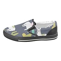 Unisex Cute Alpaca Cactus Slip-on Canvas Kid's Shoes (Big Kid) for Girl