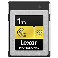 Lexar 1TB Professional CFexpress Type B Memory Card GOLD Series, Up To 1900MB/s Read, Raw 8K Video Recording, Supports PCIe 3.0 and NVMe (LCXEXPR001T-RNENG)