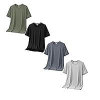 4 PCS Mens T Shirt Sports Shirt Short Sleeve Quick Dry Silk Gym Activity T Shirts Easy Wicking Sweat Tee