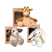 Giraffe, Dog and Bunny Stuffed Animals, Warmie for Kids, 10 Inch, Microwavable, Heatable Clay Beads, Squishmallow Plush Pal, Dried Lavender Aromatherapy, Soft & Cuddly, Kids Gifts Box Ready