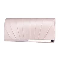 Womens Satin Clutch Pleated Evening Bag Wedding Purse