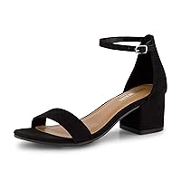 CUSHIONAIRE Women's Alba one band mid block heel sandal +Memory Foam, Wide Widths Available