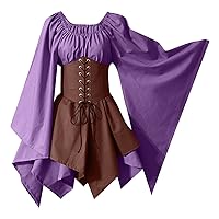 Party Dress for Women Vintage Dolman Sleeves Halloween Sexy Mini Dress Formal Square Neck Smocked Flowy Gothic Dress