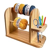 Phicus Double Revolving Wooden Yarn Holder Large Capacity Sewing Tools Wooden Yarn Spindle Feeder Organizer Crochet Yarn Stand for Hats - (CN)