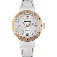 Cuscinetto Lady Womens Analogue Quartz Watch with Calfskin Bracelet TLF-A05-5, white
