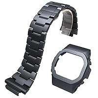 Metal Watchband With Watch Case For Casio For G-shock DW-5600 GW-B5600 GB-5600 GWX-5600 DW-5000 DW-5025 DW-5030 DW-5035 GW-5000 GW-5035 Men's Bracelet Strap Band With Watch Bezel Lightweight Aluminum Alloy MOD Kit
