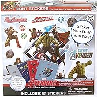 Marvel Avengers Giant Stick Anywhere Stickers - 21 count