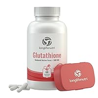 Reduced L Glutathione Supplement 500mg GSH | 60 Vegetarian Capsules | Complex with Milk Thistle Extract & Alpha Lipoic Acid | Natural Cellular Antioxidant & Skin Whitening Powder Pill | Supports Liver