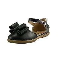 skyhigh Girl's Flat Sandal Dress Shoes with Bow Mary Jane Toddler Size