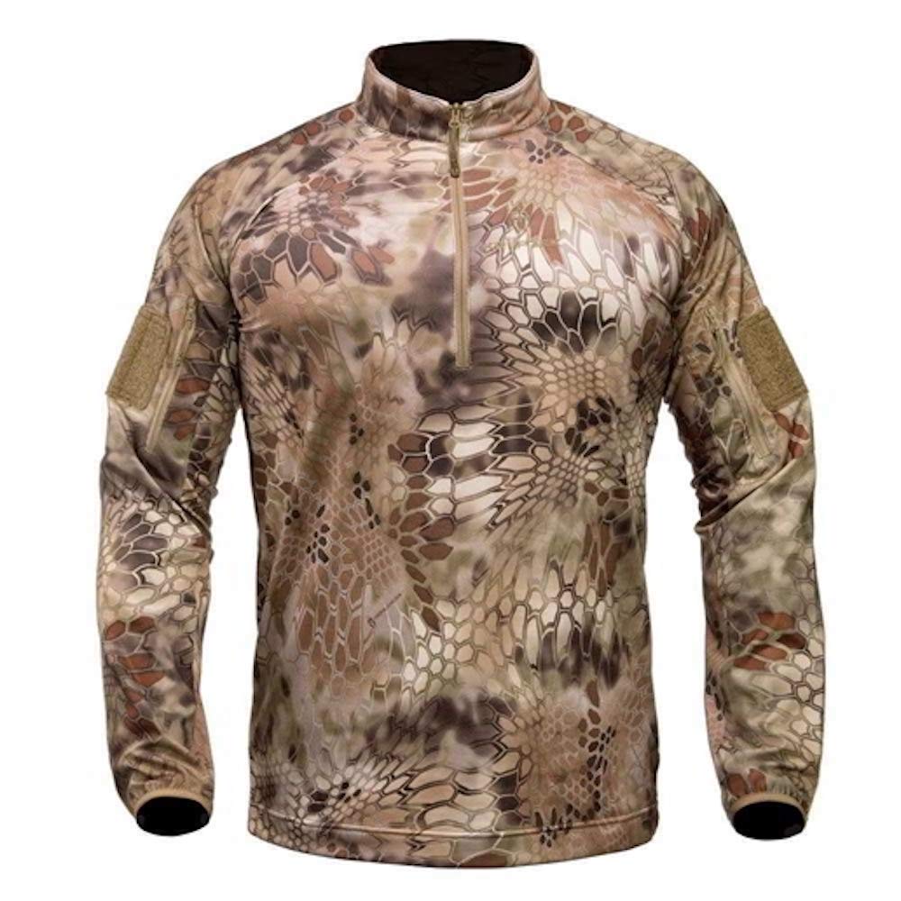 Kryptek Men's Valhalla 2 Long Sleeve Half Zip, Lightweight Camo Hunting Shirt