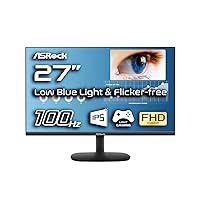 ASRock 27 inch 100 Hz Light Gaming Monitor for Home Office (Low Blue Light & Flicker-Free) IPS