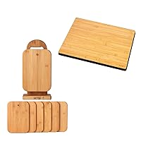 HTB Bamboo Cutting Board Set and Sliding Tray