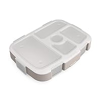 Bentgo® Kids Prints Tray with Transparent Cover - Reusable, BPA-Free, 5-Compartment Meal Prep Container with Built-In Portion Control for Healthy Meals At Home & On the Go (Dino Fossils)