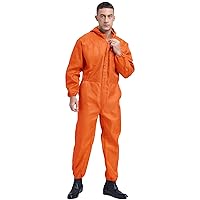 ACSUSS Mens Long Sleeve Work Jumpsuit Zip-Front Work Coverall Mechanic Uniform with Pockets
