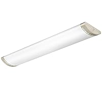 Dimmable 4FT LED Kitchen Puff Ceiling Lights, 40W, 4800LM, 4000K, 4 Foot LED Linear Fixture 48 Inch Flush Mount LED Wraparound Shop Light for Garage, Office, Fluorescent Tube Replacement