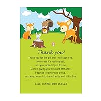30 Thank You Cards Forest Animals Baby Shower Personalized Photo Paper