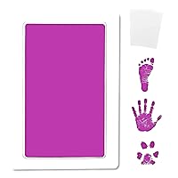 Inkless Large Clean Touch Ink Pad Kit for Baby Footprint, Handprint & Pet Paw Print - No Ink Mess, Clear Print, Smudge Resistant, Long Lasting, Baby Safe, Includes 2 Cardstock(Clean-Touch - Black)