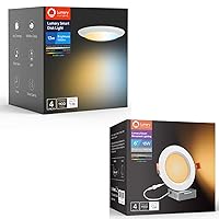 Lumary Smart Flush Mount Lights 5/6 Inch Ceiling Disk Lights + Anti-Glare Trim Smart LED Recessed Light