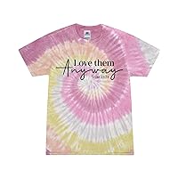 Love Them Anyway Luke 23:34 Christian Unisex Tee Ladies Design Short Sleeve Tie Dye T-Shirt-Desert Rose-XL