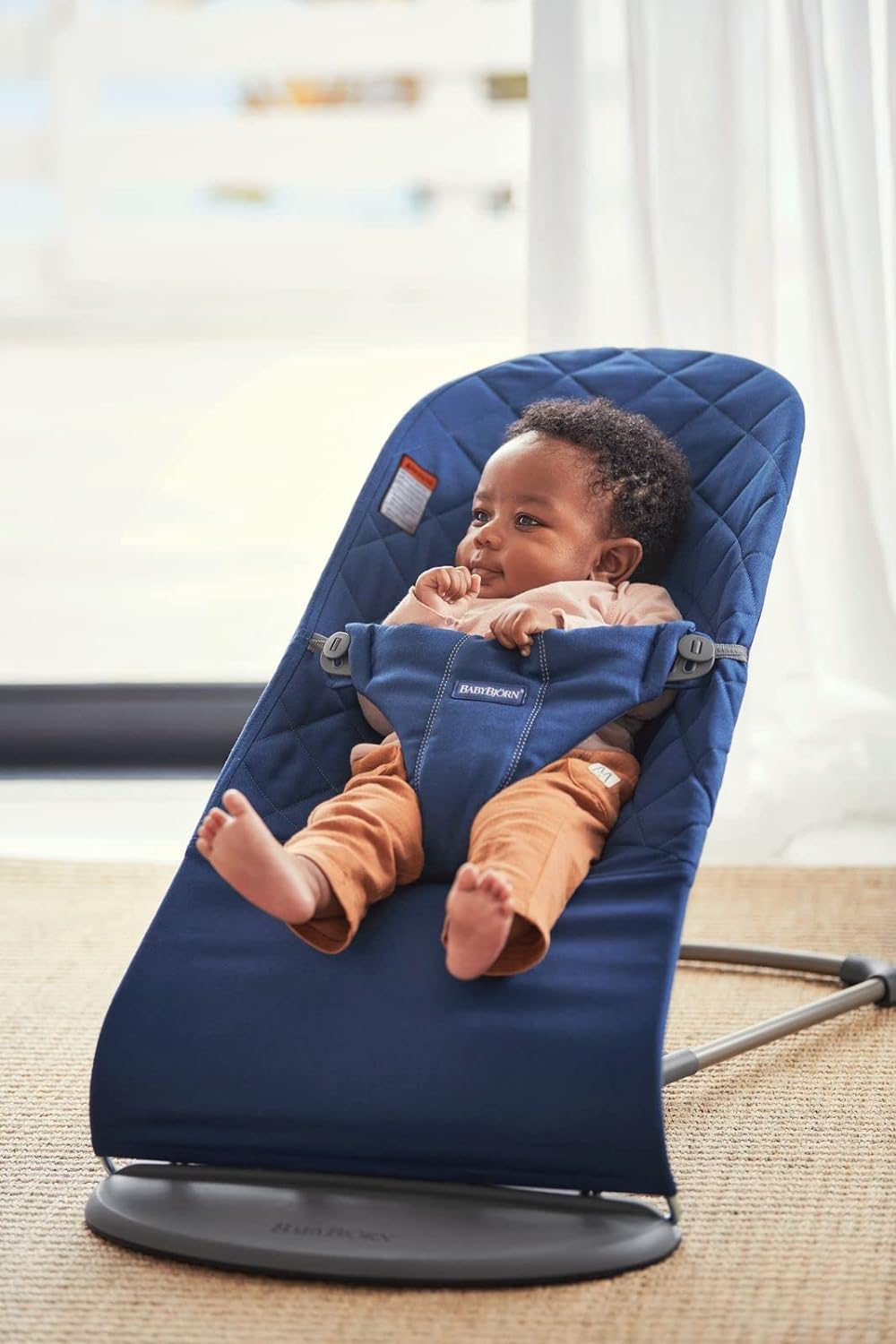 BabyBjörn Bouncer Bliss, Woven, Classic Quilt, Midnight Blue