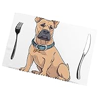 (French Bulldogs Print) Set of 6 Placemat, Holiday Banquet Kitchen Table Decoration Flower Mats, Waterproof, Easy to Clean, 12 X 18 Inches