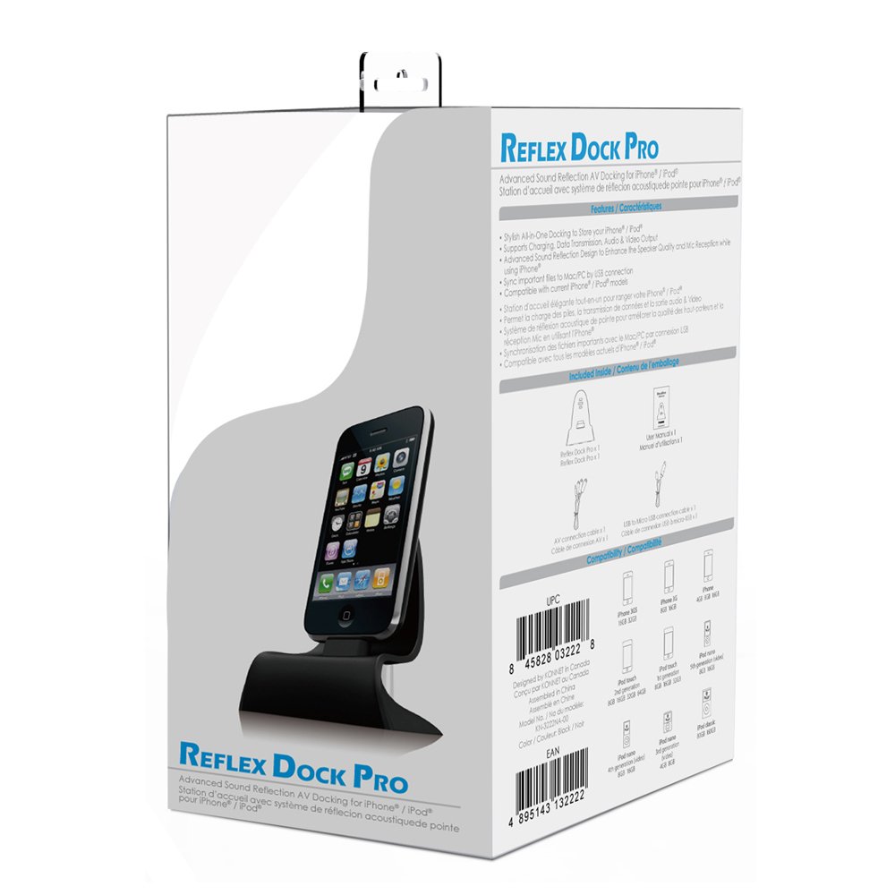 Konnet Technologies Reflex Dock/Cradle iPhone, iPod-Rubber (Black)