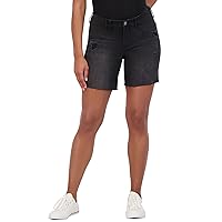 Women’s Maternity Shorts Under Belly with Elastic Band Inset – Summer Casual Maternity Bermuda Shorts – 7” Inseam