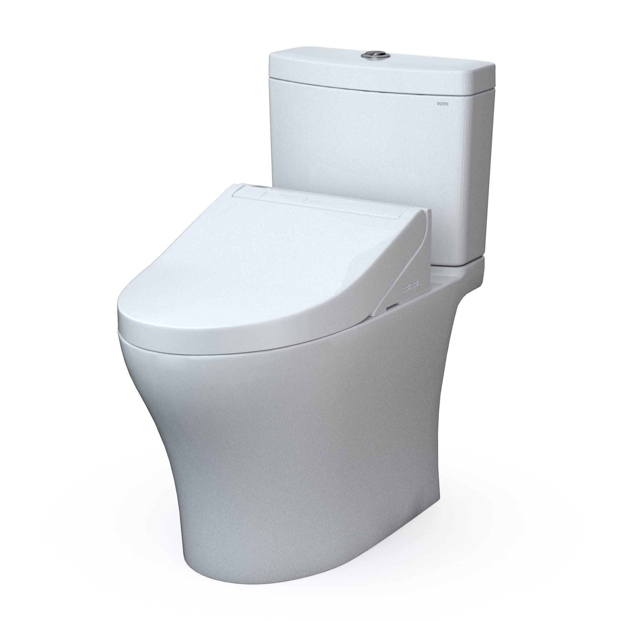 TOTO®WASHLET+® Aquia IV Two-Piece Elongated Dual Flush 1.28 and 0.9 GPF Toilet and WASHLET C5 Bidet Seat, Cotton White - MW4463084CEMGN#01