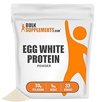 BulkSupplements.com Egg White Protein Powder - Egg White Powder - Dairy Free & Lactose Free Protein Powder - Egg Protein Powder - Egg White Protein Powder Unflavored (1 Kilogram - 2.2 lbs)